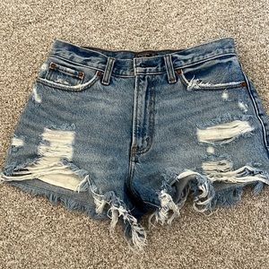 Abercrombie and fitch denim distressed shorts. Size 4/27